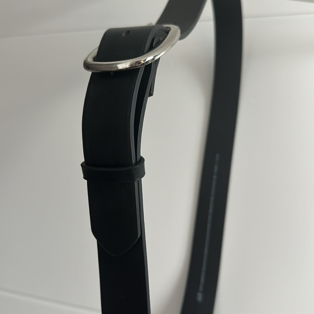 NWOT | H&M | Black Faux Leather Belt w/ Silver Buckle - Picture 4 of 5